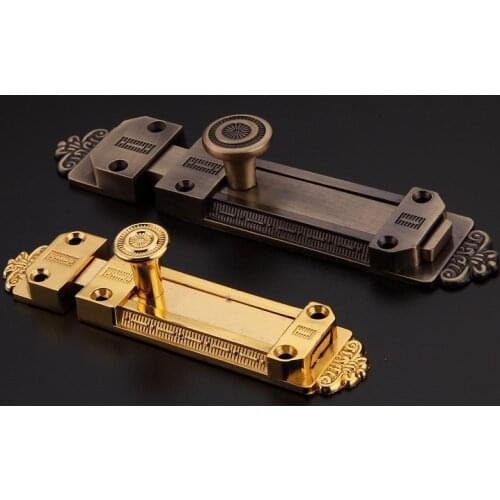 Classic European bolt retro door bolt buckle Latch door buckle green bronze gold bolt Baroque vintage plug Sliding Lock chains