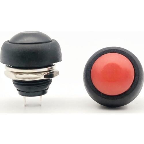 1Pcs 2Pin Mini Switch 12mm 1A waterproof switch pbs33b 12v momentary Push button Switch reset Non-locking pbs-33b
