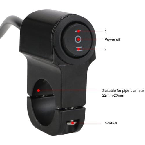 LEEPEE Three-position Button 12V Spotlight Retro Switches Daily Handlebar Headlight Switch For ATV Motorcycle 22cm 7/8in