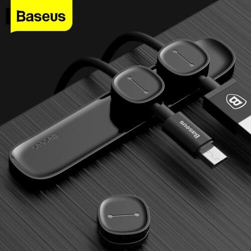 Baseus Magnetic Cable Organizer USB Cable Management Winder Clip Desktop Workstation Wire Cord Protector Cable Holder For iPhone
