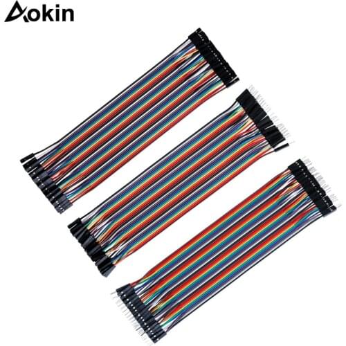 Breadboard Wires Jumper Wires dupont cable 120pcs Multicolored 15/20cm 40 pin Breadboard Jumper Wires Ribbon Cables for arduino
