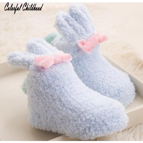 Lovely cozy bunny design terry socks kids winter children cotton socks toddler baby boy/girls leg warmer 0-3t