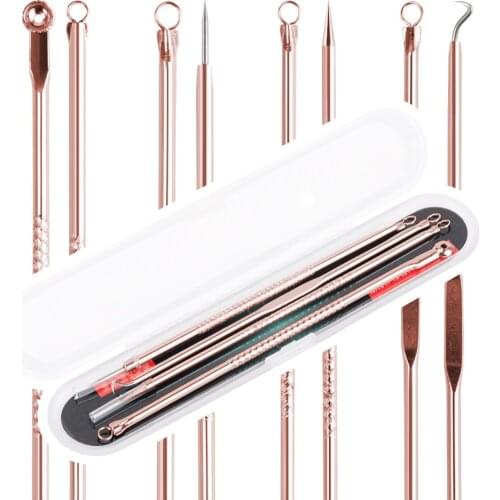 4 Pcs Stainless Steel Blackhead Remover Tool Kit Blackhead Acne Comedone Pimple Blemish Extractor Black Dots Cleaner Beauty Tool