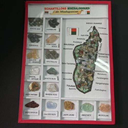 Natural Mineral Crystal Stone Collection Gemstone Healing quartz Rock Gift Box