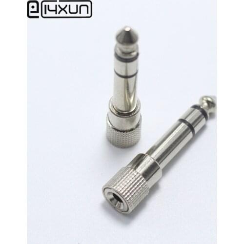 1pcs Nickel Plated 1/4" 6.35mm to 3.5mm Plug Stereo Audio Headphone Adapter Electronic Piano Connector