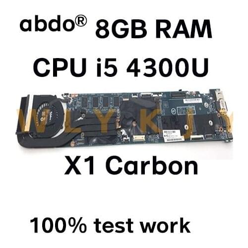 New upgrade version for Lenovo Thinkpad X1 Carbon notebook motherboard 12298-48.4LY06.021 CPU i5-4300U 8GB 100% test work