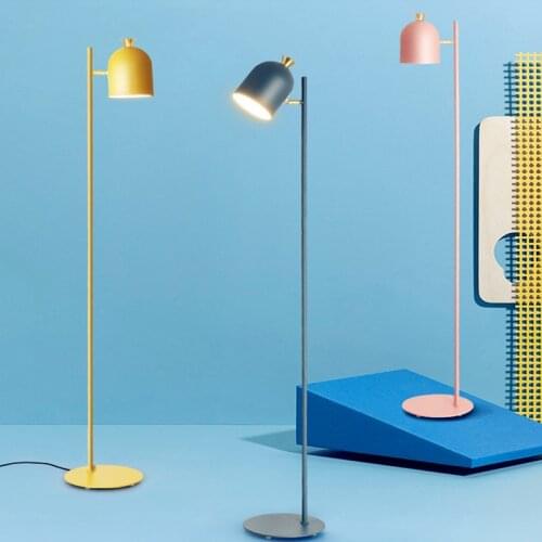 New Nordic design LED Floor Lamps Modern Creativity E27 Standing Lamps Macaron Wrought Iron Floor Lights for Bedroom Living Room