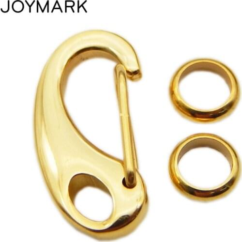 16mm 21mm 26mm Stainless Steel Lobster Clasps With 7mm Jump Rings DIY Leather Cord Bracelet Jewelry Accessories BXGC-029