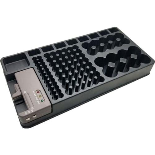 Battery Storage Organizer Holder with Tester Battery Caddy Rack Case Box Holders Including Battery Checker for AAA AA C