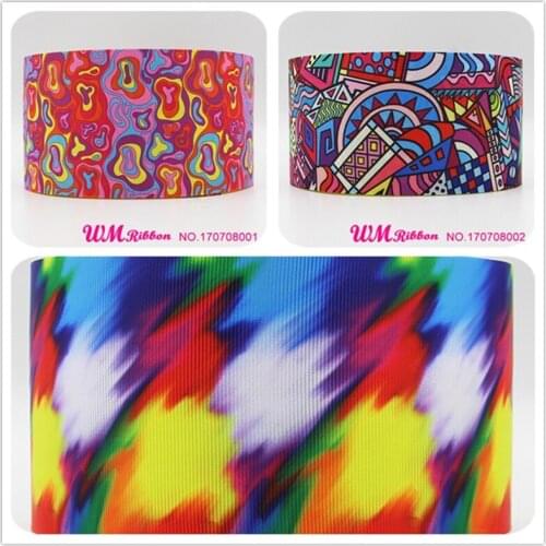 Q&N ribbon 3inch 75mm pattern printed grosgrain ribbon webbing 50yards/roll for hair bows headband free shipping