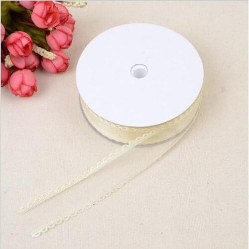 2.5cm*20Yard Organza Ultrasonic embossed ribbon for Garment Accessories gift packaging Decoration 5#colors