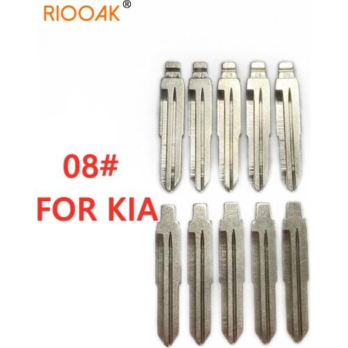 RIOOAK 10 PCS/LOT New Metal Blank Uncut Flip #08 KD Remote Replacement Car Key Blade For Daihatsu Kia Uncut Blank Car-styling