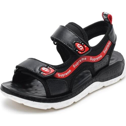 Boys & Girls Beach Shoes Fashion 3 Colours Top Quality Kids Sandals Genuine Leather Children Summer Shoes Eur Size 26-37