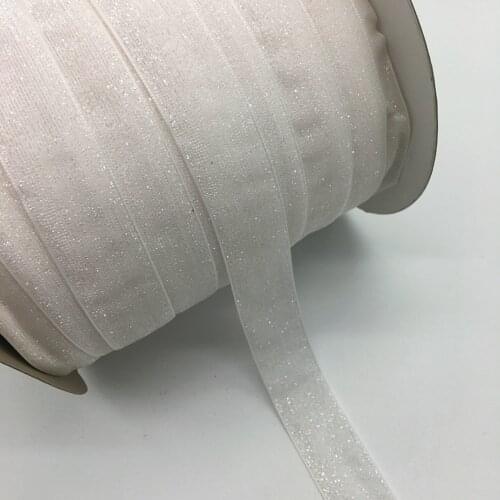 3 Yards 1"(25mm)Wide Glitter White Velvet Ribbon Headband Clips Bow Wedding Decoration