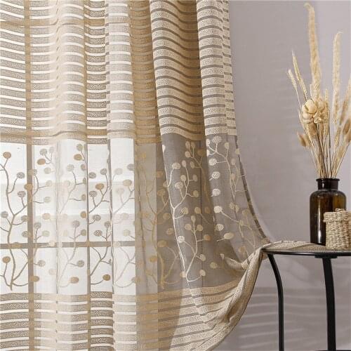 YokiSTG Modern Shade Net Window Sheer Stripe Curtains For Living Room Bedroom Kitchen Blinds Windows Treatments Fabric