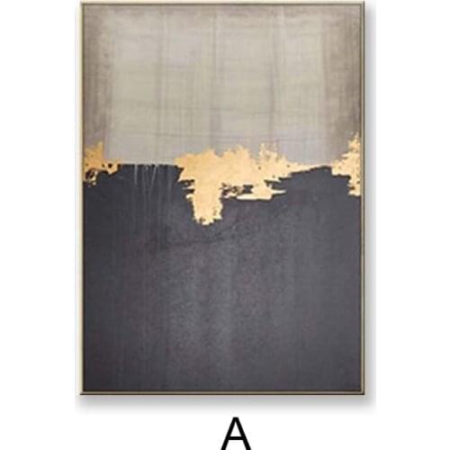 Modern abstarct gold foil Handmade canvas oil painting wall art decoration hanging picture poster for living room Entrance