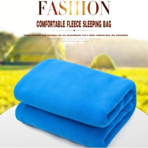 Ultra-light Portable Polar Fleece Sleeping Bag Adult Outdoor Envelope Spring Winter Sleeping Bag Liner Camping Travel with Carry