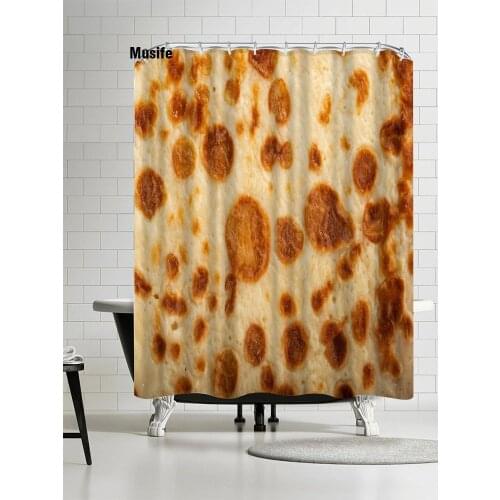 Musife Custom High Quality Pancakes Shower Curtain Waterproof Bathroom Polyester Fabric Bathroom Curtain