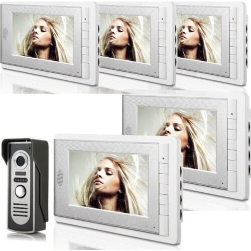 One to Five 7 Inch Monitor Water-Proof IP66 Wired Video Door phone