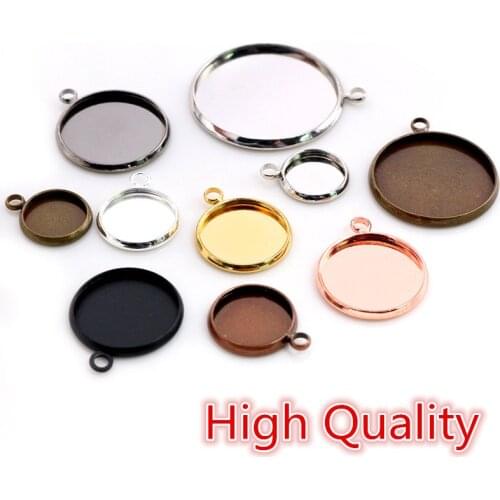High Quality 10/12/14/16/18/20/25mm Brass Material One Loops Cameo Setting Base Cabochon Setting Base