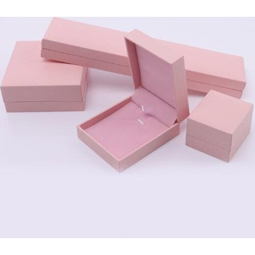 High-grade Pink Jewelry Box Right Angle Filling Paper Ring Jewelry Box Wedding Anniversary Baby Shower Gift Packaging Box