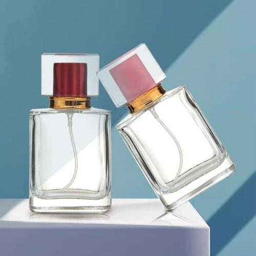 Ynzzio - Refillable Glass Perfume Bottles, 50ml / 30ml, Clear Spray Bottle, Atomizer, Empty Travel Cosmetic Container