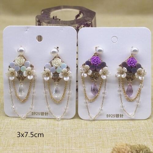 Zerong Ejewelry crystal Earrings for Women Accessories purple flower dangling earring rhinestone jewelry earring