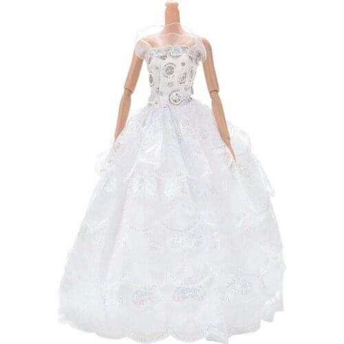 1pc Fashion White Pettiskirt Doll Party Gown Lace Princess Dress For Dress Girl Doll Dress Toy