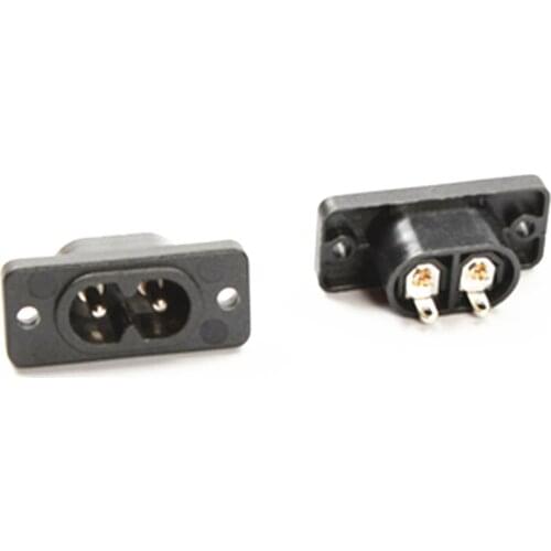 10Pcs/lot AC 250V 2.5A IEC320 C7 Socket Soldering Pins Power Connector IEC 320