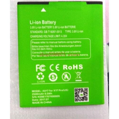 100% New XGODY X17 pro phone 2500mAh Battery Board for XGODY X17 Pro/MG16 4G LTE 5Inch Smart Phone MTK6737 Quad Core