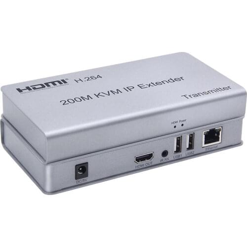 200M HDMI KVM IP Extender Extension CAT6 6A TCP/IP Transmitter Receiver 1 TX to 20 RX and Cascade Connection USB Keyboard Mouse
