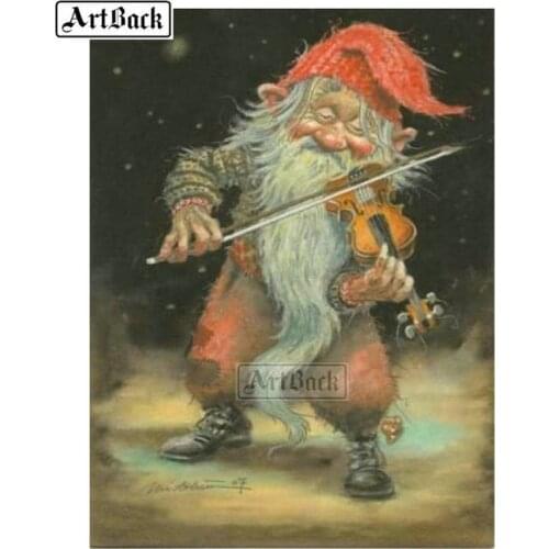 5D diamond painting old man playing violin Full square drill diamond mosaic decoration painting 3d diamond embroidery rhinestone