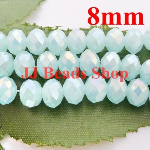 7.11USD/360pcs 8mm AAA top quality crystal glass 5040 rondelle beads baby blue alabaster AB colour 360pcs/lot R080C806