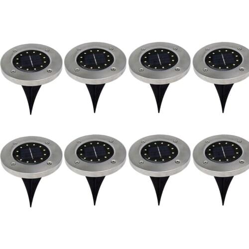8pcs Solar Garden Light Outdoor Decoration Ground Disk Light for Path Stair Deck Step Lawn Ground Floor Lamp Terrace Lighting