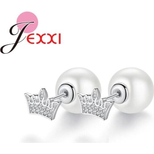 925 Sterling Silver Earrings Zircon Pearl Luxury Stud Earrings For Women Party Wedding Bridal Accessories Fast Shipping