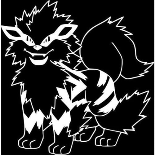Car Stickers Decor Motorcycle Decals Cool Pokemon Arcanine Decorative Accessories Creative Sunscreen Waterproof PVC,15cm*15cm