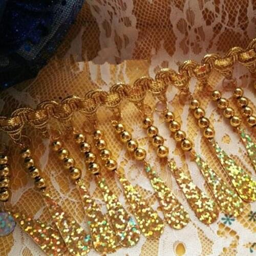 Beads Tassel Sequin Lace DIY Stage Clothing Trimming lace for Sewing accessories Wedding Dress And Garment Accessories Decortion