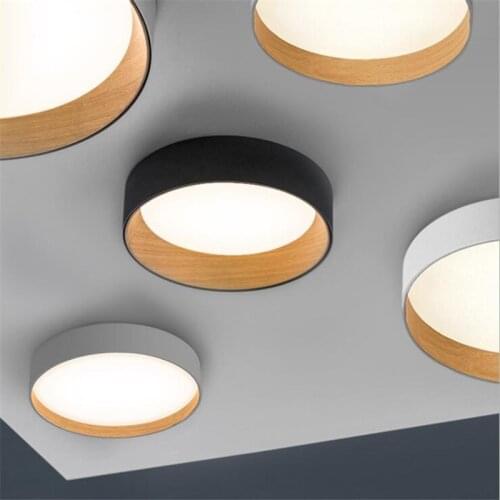 Black/White/Grey Round Iron Led Ceiling Lamp Post-Modern Designer Foyer Bed Room Aisle Led Lighting Fixture 40/50cm 2081