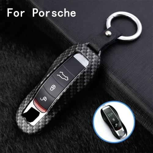 Zinc Alloy Smart Remote Car Key Fob Case Cover Bag Protector Accessories For Porsche Cayenne Macan Panamera Boxster Keychain