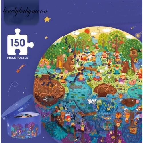 Children Space Universe Puzzle Educational 150PCS 3-6Y+ Day & Night Funny Round Shape Jigsaw Puzzle Early childhood toys
