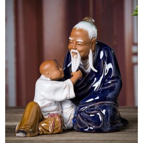 Figure decoration Shiwan kiln ceramic statue-the joy of family
