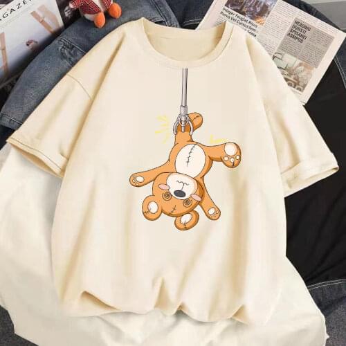 Cotton T Shirt Summer Casual Short Sleeve Womens T Shirt Harajuku Cartoon Pattern T Shirt Loose Plus Size S-5XL Women Tops