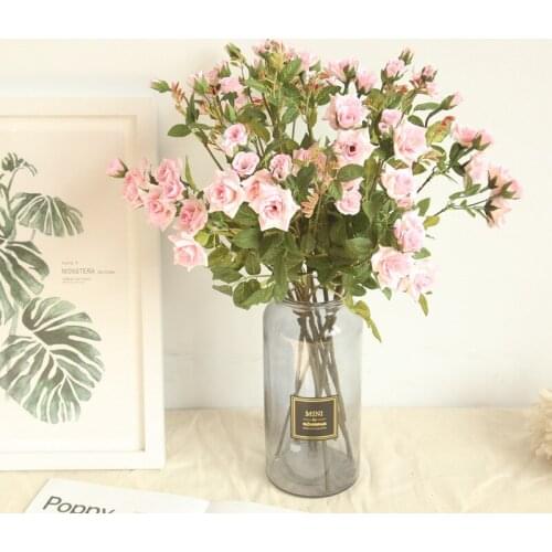 7 Heads Rose Flower Branch Wedding Decorative Silk Flowers Artificial Floral Fake Flores for Home Decoration Accessories