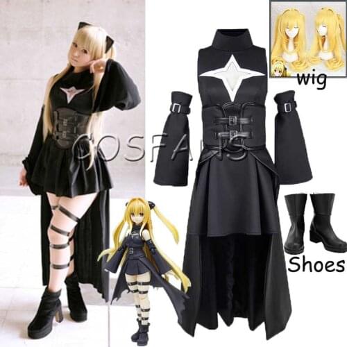 Anime To Love-Ru Darkness Eve Cosplay Costume Golden Darkness Konjiki no Yami Uniform Clothing Halloween Costumes For Women wig