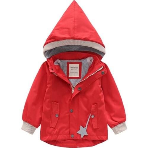 Fashion Winter Coat Red Solid Jacket For Girls New Childrens Jacket Childrens Clothing From 2 To 10 Years Boy Outfits