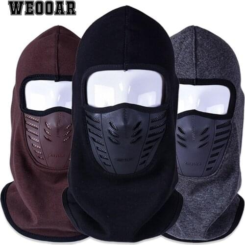 WEOOAR Plus Velvet Thick Mens Balaclava Winter Hat 2021 Beanies for Women Full Face Ski Bonnets Caps Outdoor Warm Hood MZ218