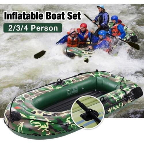 10ft 2/3/4 Person Inflatable Boat Set With Paddles Air Pump PVC Kayak Canoe Boat Set For Drifting