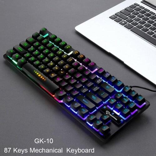 New Luminous gaming mechanical keyboard 87 keys with RGB LED backlight USB wired 1.5M keyboard gaming multimedia tablet desktop