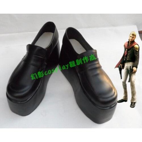 Final Fantasy 00 King Black Thick Heels Cosplay Shoes Boots H016