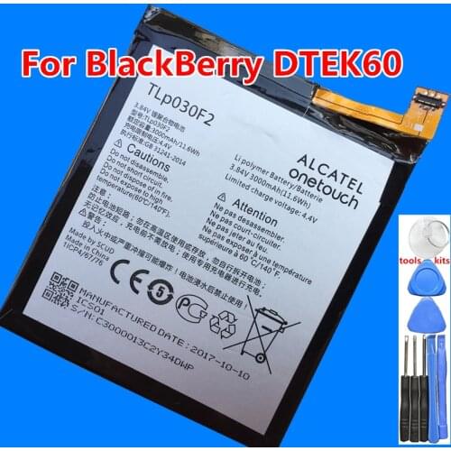 3000mAh For TCL Alcatel TLP030F2 Battery For BlackBerry DTEK60 Rechargeable Li-ion Built-in Mobile Phone Battery